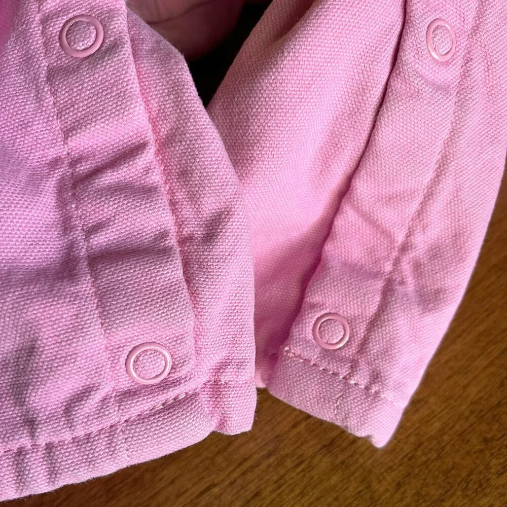 Carhartt pink flannel-lined overalls 24m